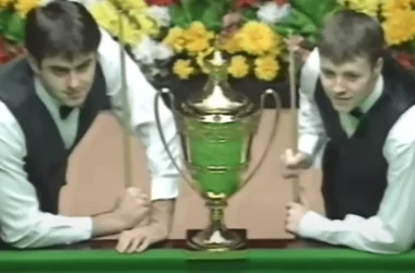 Ronnie O'Sullivan and John Higgins during the 1994/95 snooker season