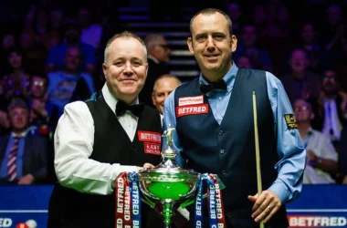 John Higgins and Mark Williams during the 2017/18 snooker season