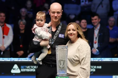 Chris Wakelin and family after winning the 2025 Scottish Open