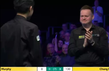 Shaun Murphy applauded the performance of Chang Bingyu