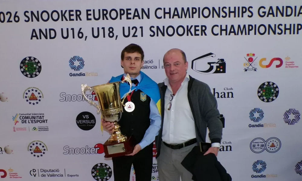 Anton Kazakov with the European Under-21 Championship trophy.