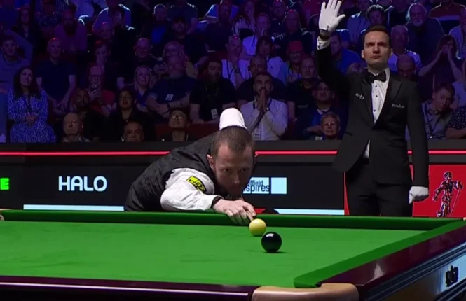 Mark Allen missed a black off the spot to reach the 2026 World Snooker Championship final