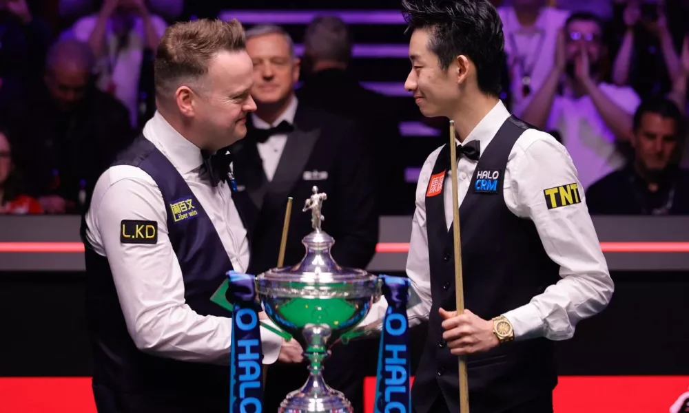 Shaun Murphy and Wu Yize ahead of the 2026 World Snooker Championship final