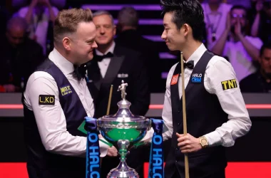 Shaun Murphy and Wu Yize ahead of the 2026 World Snooker Championship final