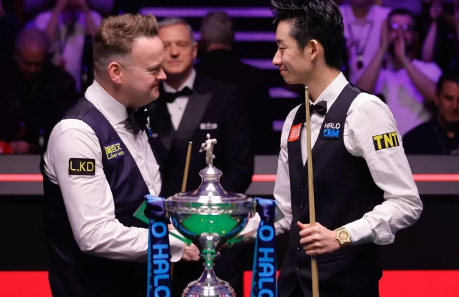 Shaun Murphy and Wu Yize ahead of the 2026 World Snooker Championship final