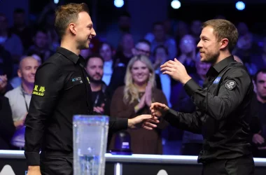 Judd Trump and Jack Lisowski in the Northern Ireland Open, part of the Home Nations Series