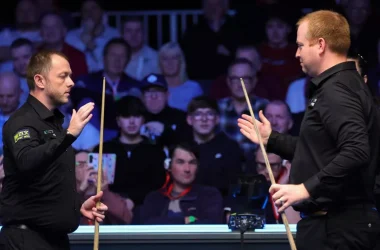 Mark Allen and Jordan Brown at the 2026 Northern Ireland Open